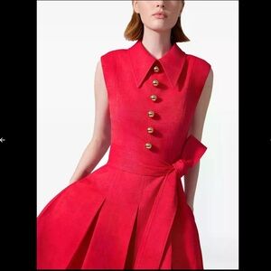 NWT Carolina Herrera sleeveless pleated mini dress Size 4